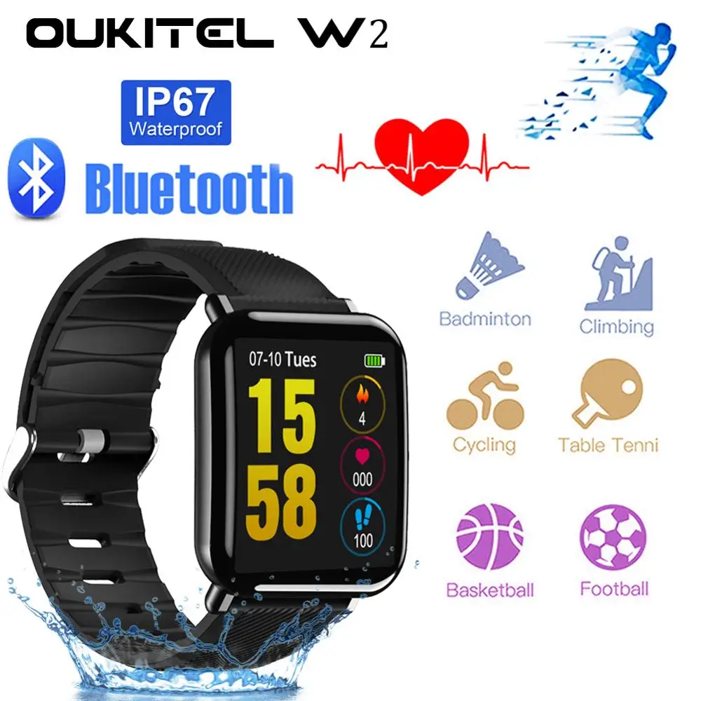 

Bluetooth 4.0 Smart Watch 1.3" Touch Screen Music Control Health Fitness Tracker Message Reminder Compatible with Android iOS