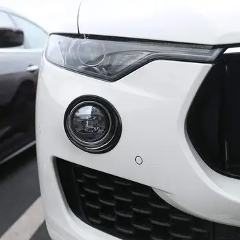 

Car ABS Black Chrome Front Fog Light Lamp Decoration Cover Trim For Maserati Levante 2016 2017 2018
