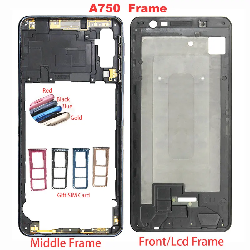 

For Samsung Galaxy A7 2018 SM-A750F A750F A750 Front Housing LCD Frame Middle Frame Back Plate Housing Back Cover