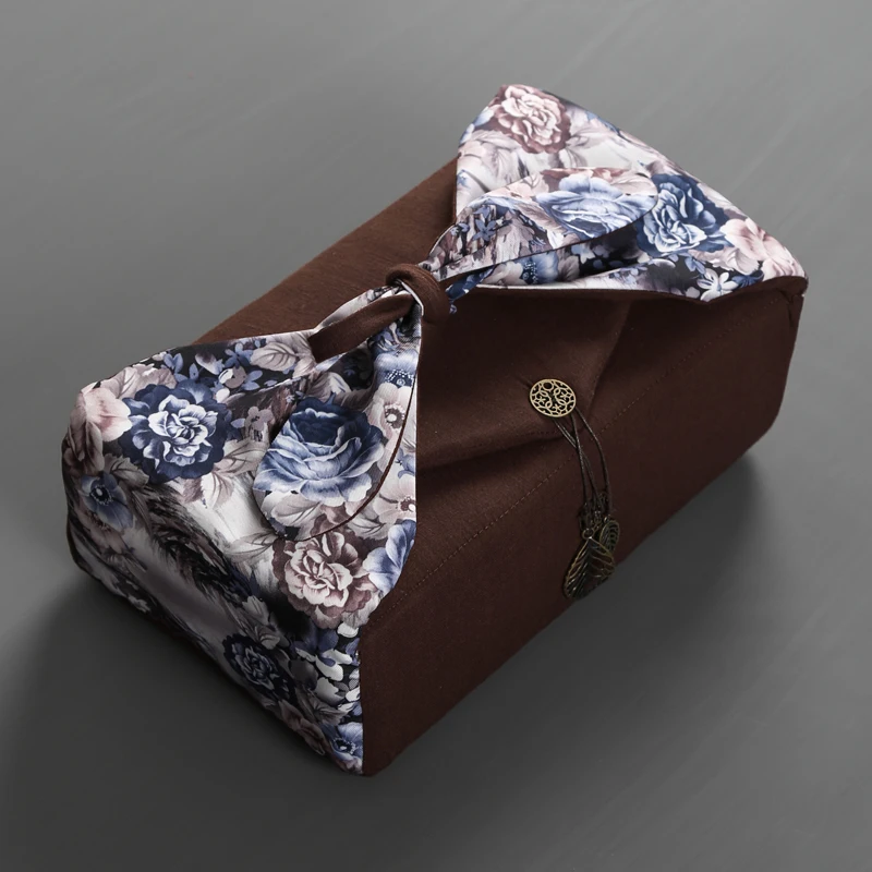 Portable Outdoor Travel Camp Teaware Storage Bag Handmade Linen Cloth Quick Cup Tea Cozies Handbag For Teapot Tea Tray LA447 tea storage bags