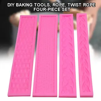 

Long Knit Rope String Shape Silicone Mold 3D For Cake Border Decorating Pastry Candy Chocolate Fondant Mould Form Baking Tools