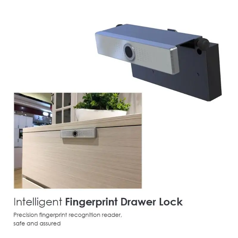 

Smart Electric Mini Fingerprint Lock for Drawer Cabinet Wardrobe Home Safety Keyless Drawer Lock for Office Drawer
