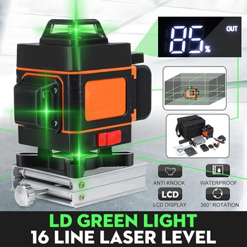 

4D Self-Leveling Laser Level 16 Lines Green Light 360 Horizontal And Vertical Cross Super Powerful Green Laser Beam Line