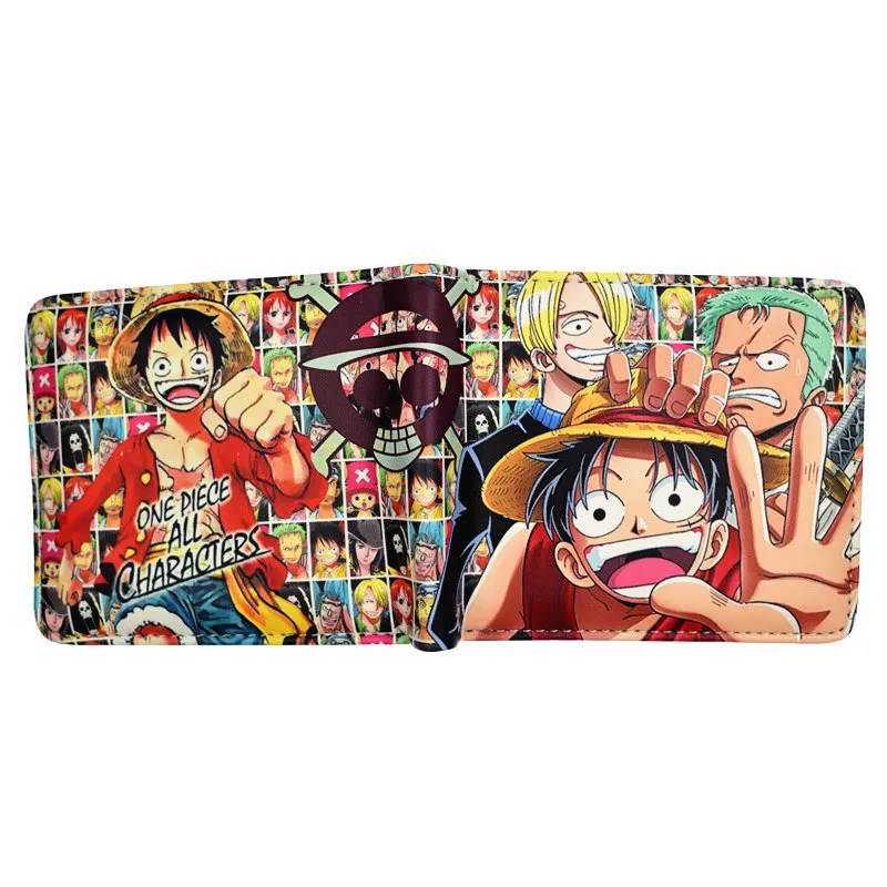 Pu Japanese Anime Wallet One Piece Luffy Law Ace Short Purse With Card Holder Coin Pocket Wallets Aliexpress