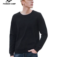 Pioneer Camp Winter Warm Fleece Pullover Men Thick Solid O-neck Black Gray Causal Streetwear Sweater for Men AMS902275