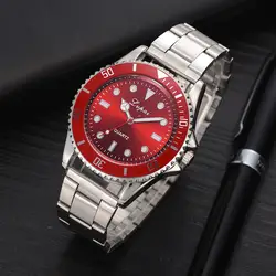 Lvpai Досуг для мужчин бизнес большой красный циферблат с кирпичами кварцевые часы аналог стальной ремень наручные часы L0829