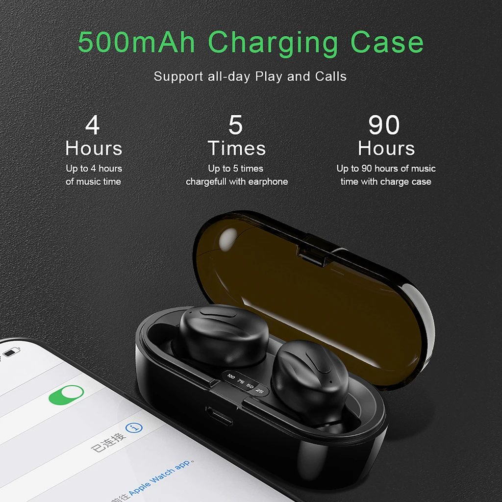 Wireless Earbuds Bluetooth 5 0 with Charging Case Waterproof TWS Stereo Noise Cancelling Headphones in Ear Built in Mic Headset
