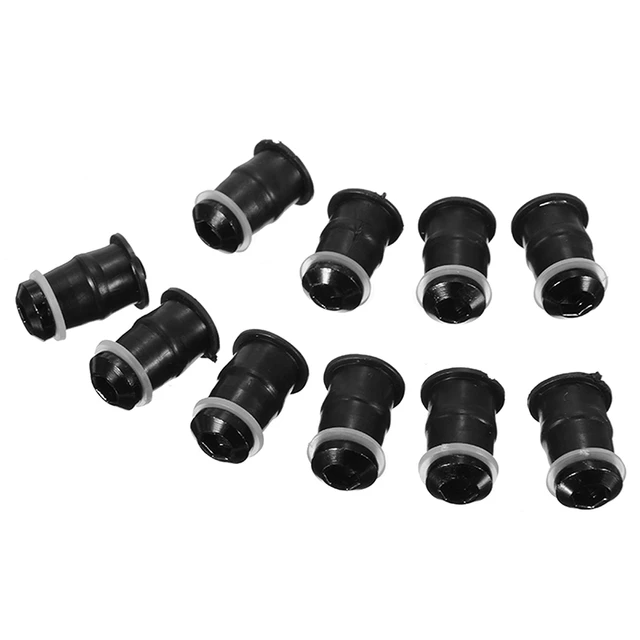 Lot de 8 boulons de pare-brise de moto M5 x 16 mm de long, rondelles et kit  d'écrous.