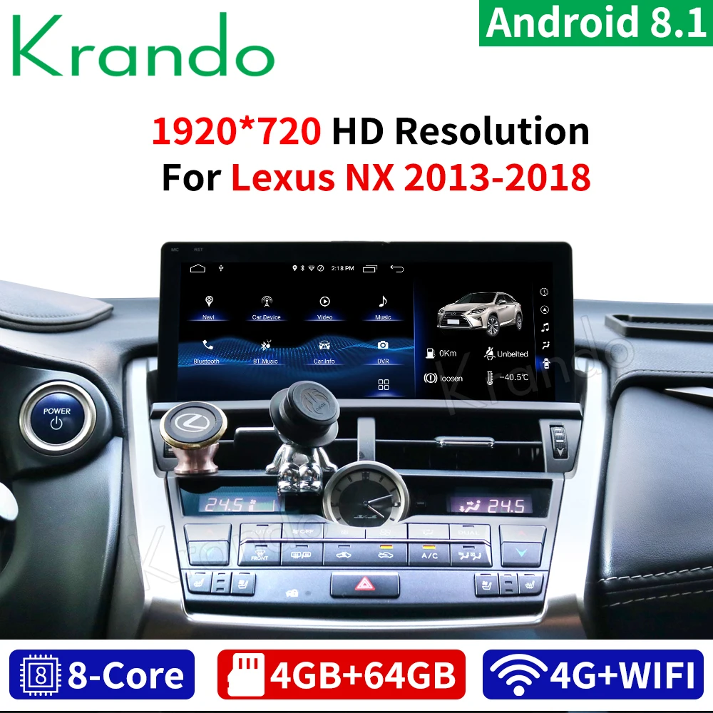 Krando Android 8 1 ядер 4 + 64G автомобильное радио аудио GPS навигация мультимедийный плеер