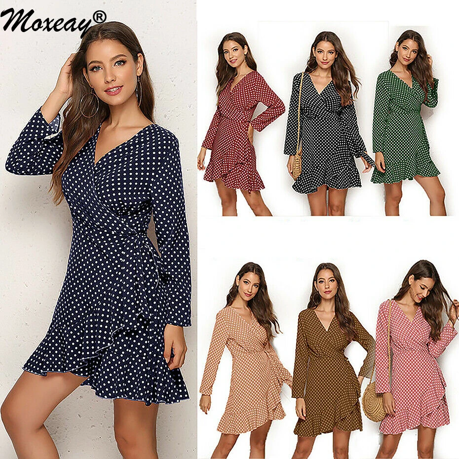 ruffle wrap mini dress