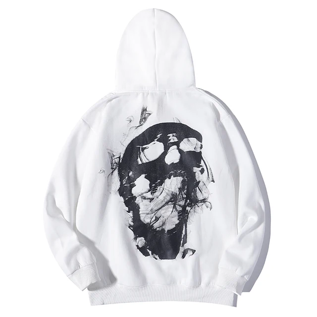 Hip Hop XXXtentacion Revenge Hoodies Bone Skull Smoke Print Sweatshirts Men Women Harajuku Streetwear Fleece Autumn Pullover 1