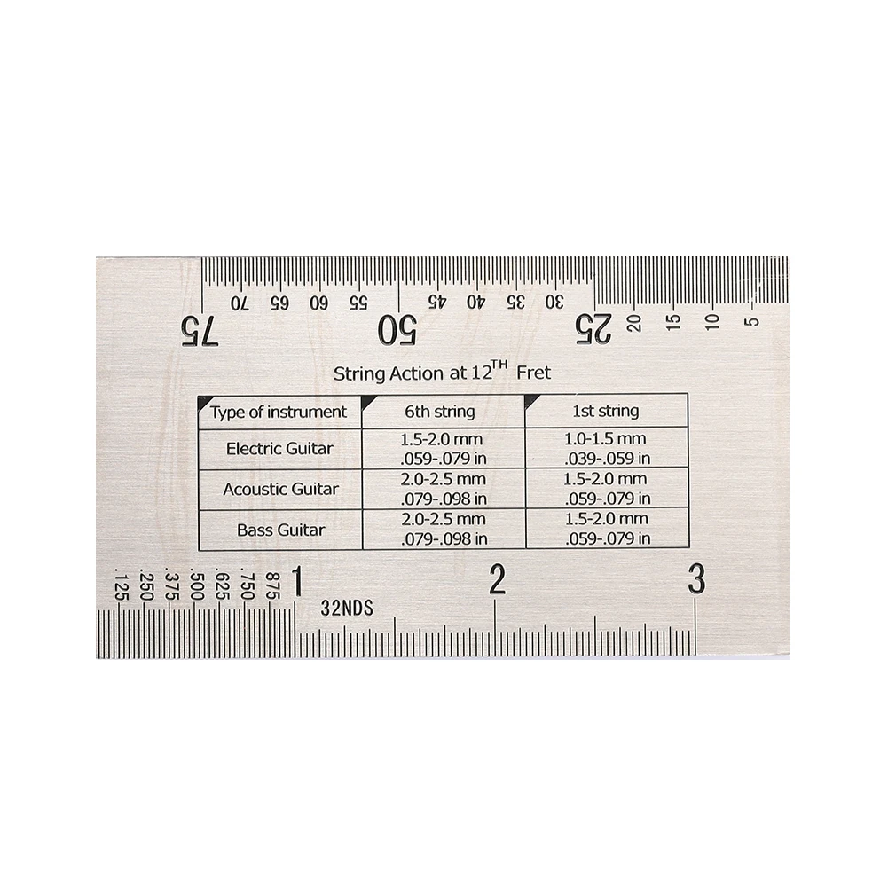 Стальная линейка струнная рулетка Серебряный измерительный инструмент Мерная линейка электрогитара гид