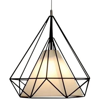 

Pendant Modern Light Black Chandelier Iron Cage Hanging Vintage Led Lamp E27 Loft Industrial Chandelier Dining Room Restaurant B