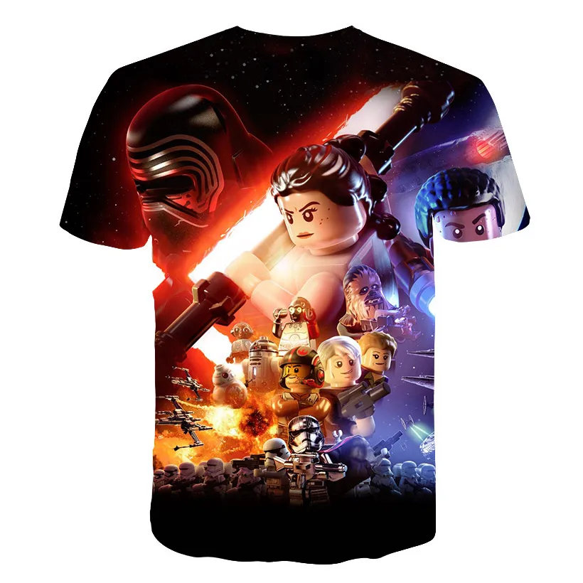 kids T-shirt for the Star Wars cartoon costume movie.Harajuku children funny T-shirt, hot sale boys and girls tops