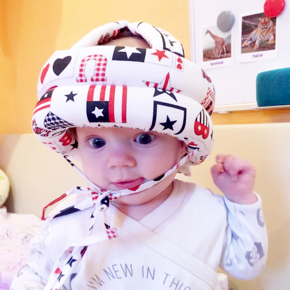 

Baby Hat Protective Hat Anti-collision Toddler Cap Soft Comfortable Head Security Protection Cap Adjustable Kid Safety Helmet