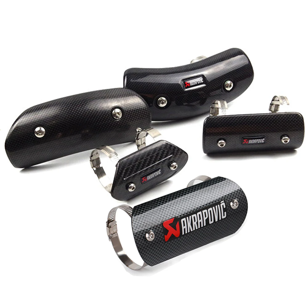 Универсальная защитная крышка Akrapovic из углеродного волокна для мотоцикла, защита выхлопной трубы для мотокросса, защита от обжига