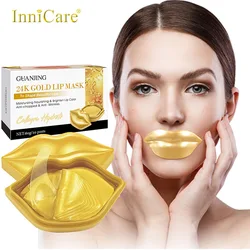 20Pcs 24k Gold Lip Mask Moisturizing Anti Wrinkle Lip Plumper Moisturizer Gel Patch Pads Lips Care Beauty Skincare Cosmetics