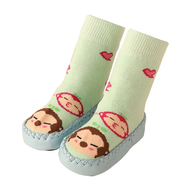 KF538B Зимние носки для малышей носки для мальчиков и девочек chaussette/Хлопковые гетры для малышей, детские носки-тапочки нескользящие носки для малышей - Цвет: KF538B
