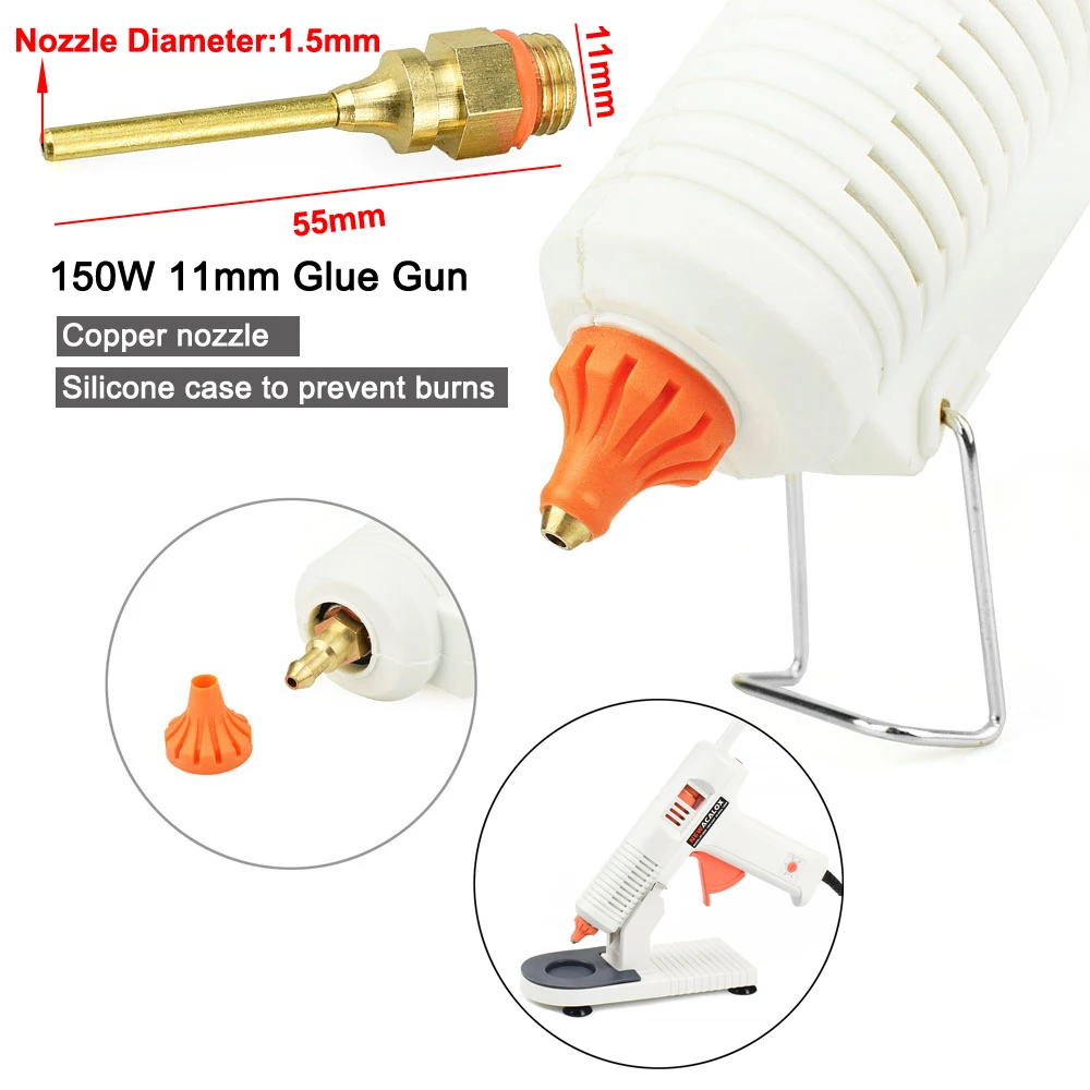 NEWACALOX EU 220V Hot Melt Glue Gun with 7mm/11mm Hot Melt Glue Stick 20W/150W Hot Silicone Gun with Stand Home School DIY Tool 3