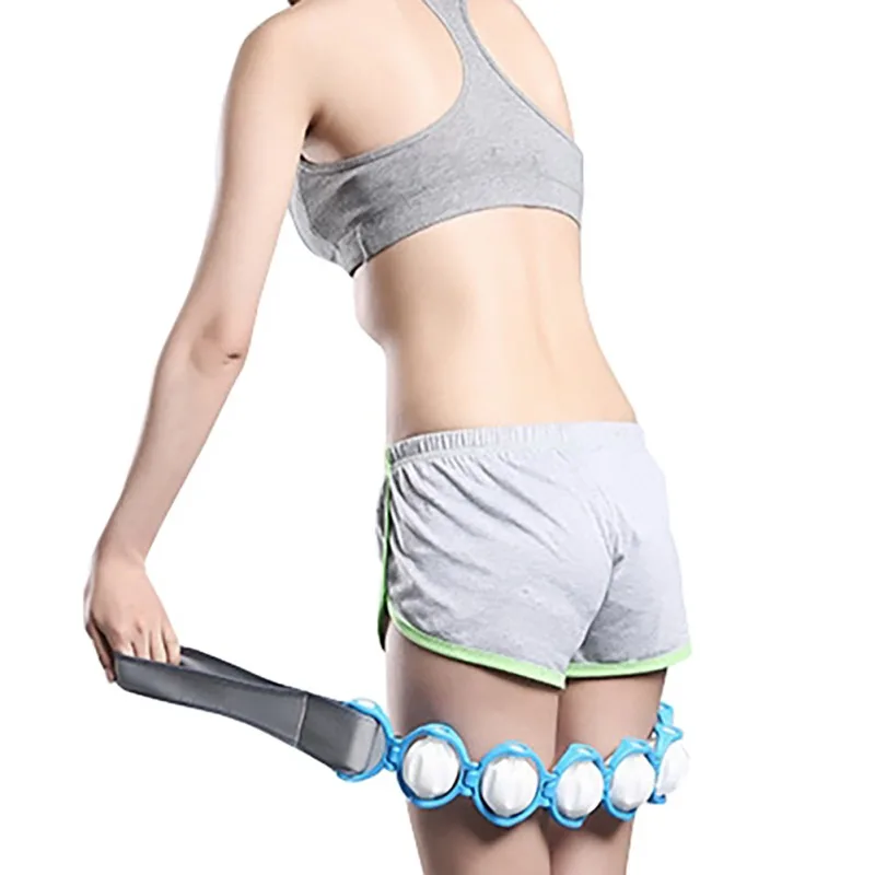 Waist Back Roller Massager New Style Manual Rolling Ball Neck Leg Sports Massage Device Fitness Slimming Strap Rope