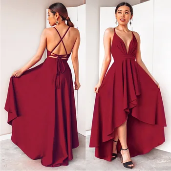 

Europe and the United States the new ladies dress wish speed sell connectivity are pure color strap dress dress