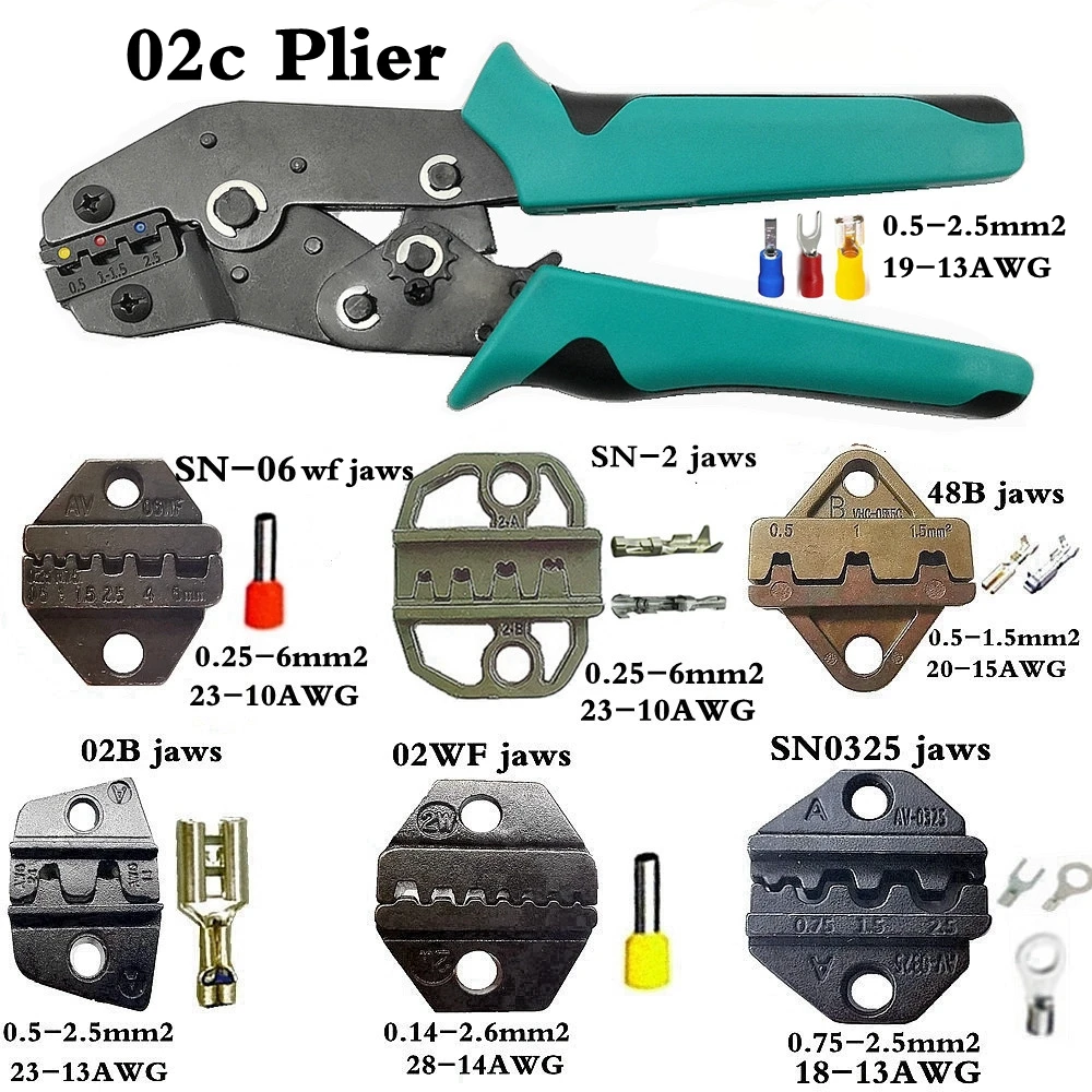 

COLORS SN-28B Crimping pliers jaws kit package for terminalsmultitool crimping tool settube spade Fork terminal crimp pliers
