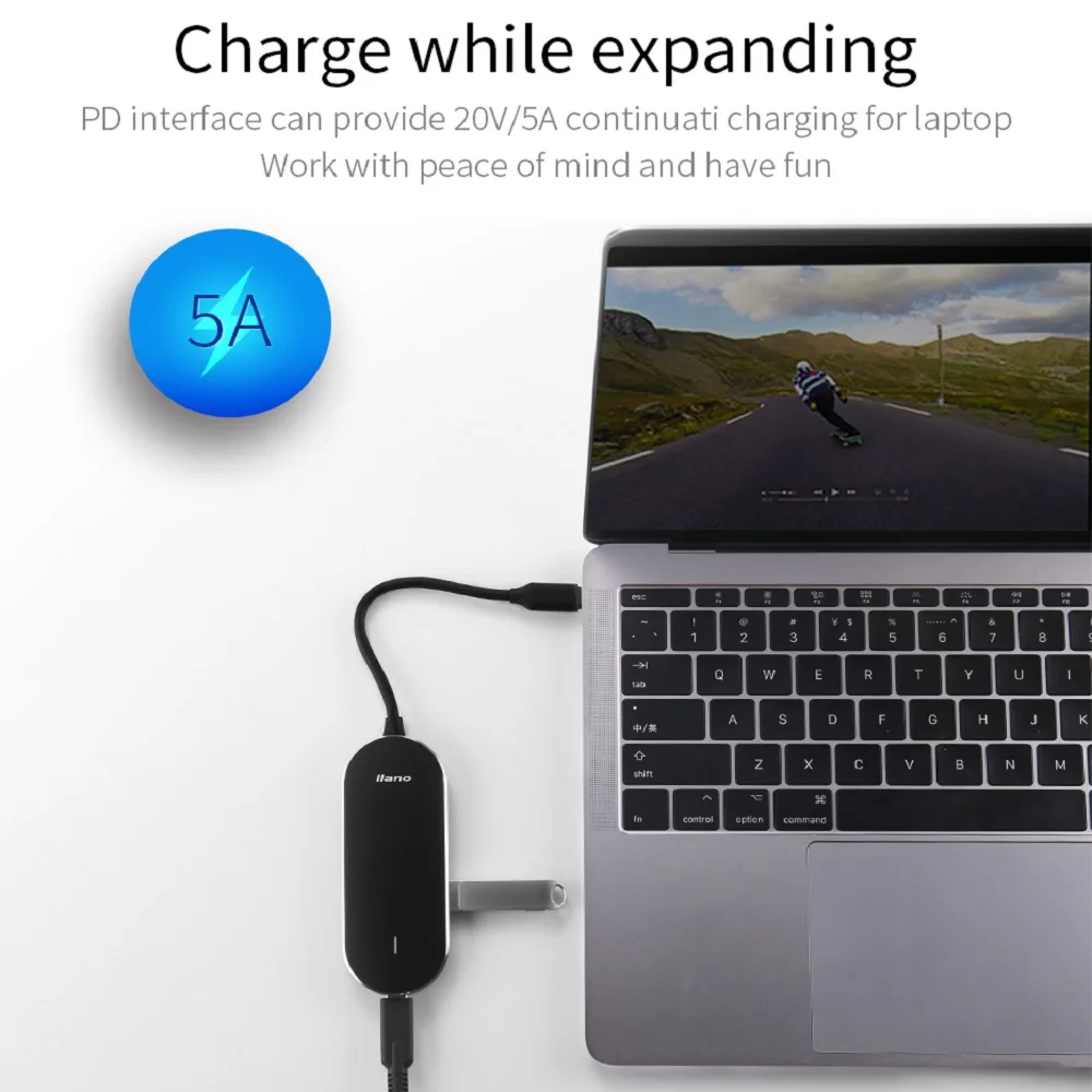 LLANO USB док станция все в одном C к HDMI кардридер RJ45 PD адаптер для MacBook/Samsung/Galaxy S9 /S8/+ Type