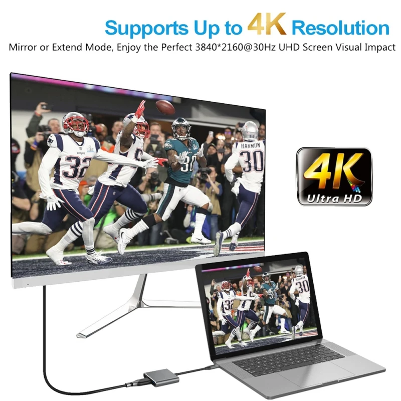 USB C к HDMI 4K адаптер типа C к HDMI USB 3,0 USB-C позолоченный конвертер адаптер для Macbook Pro/Chromebook Pix проектор