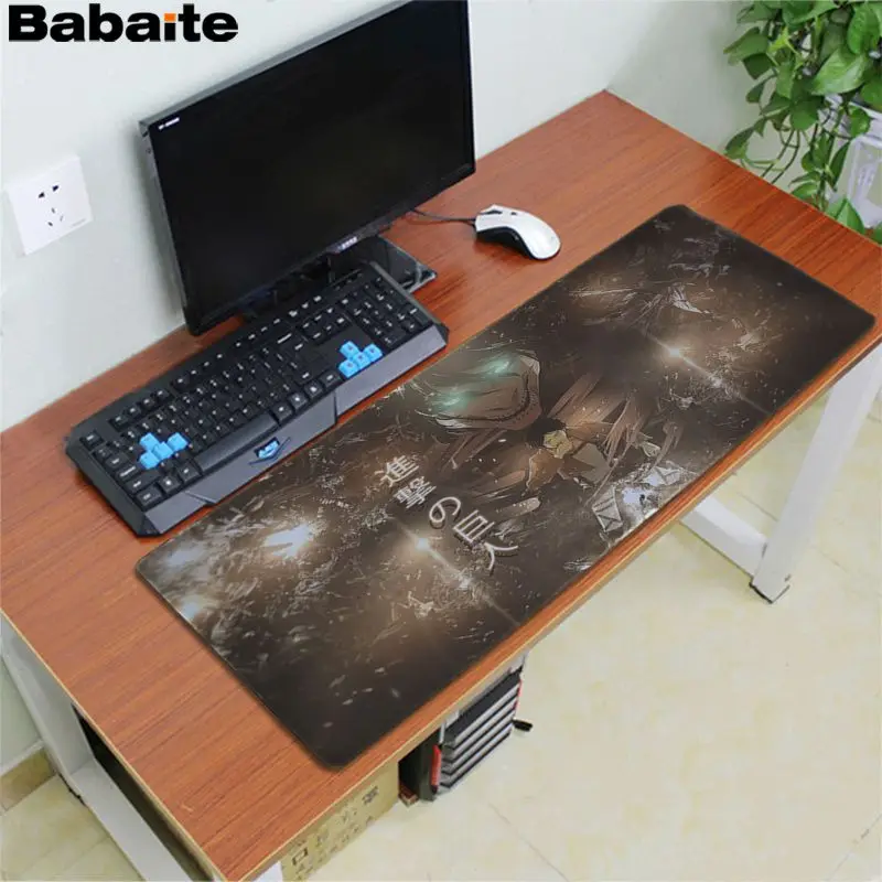 Babaite крутой аниме атака на гигантский натуральный резиновый игровой коврик для мыши Настольный коврик большой коврик для мыши клавиатуры коврик