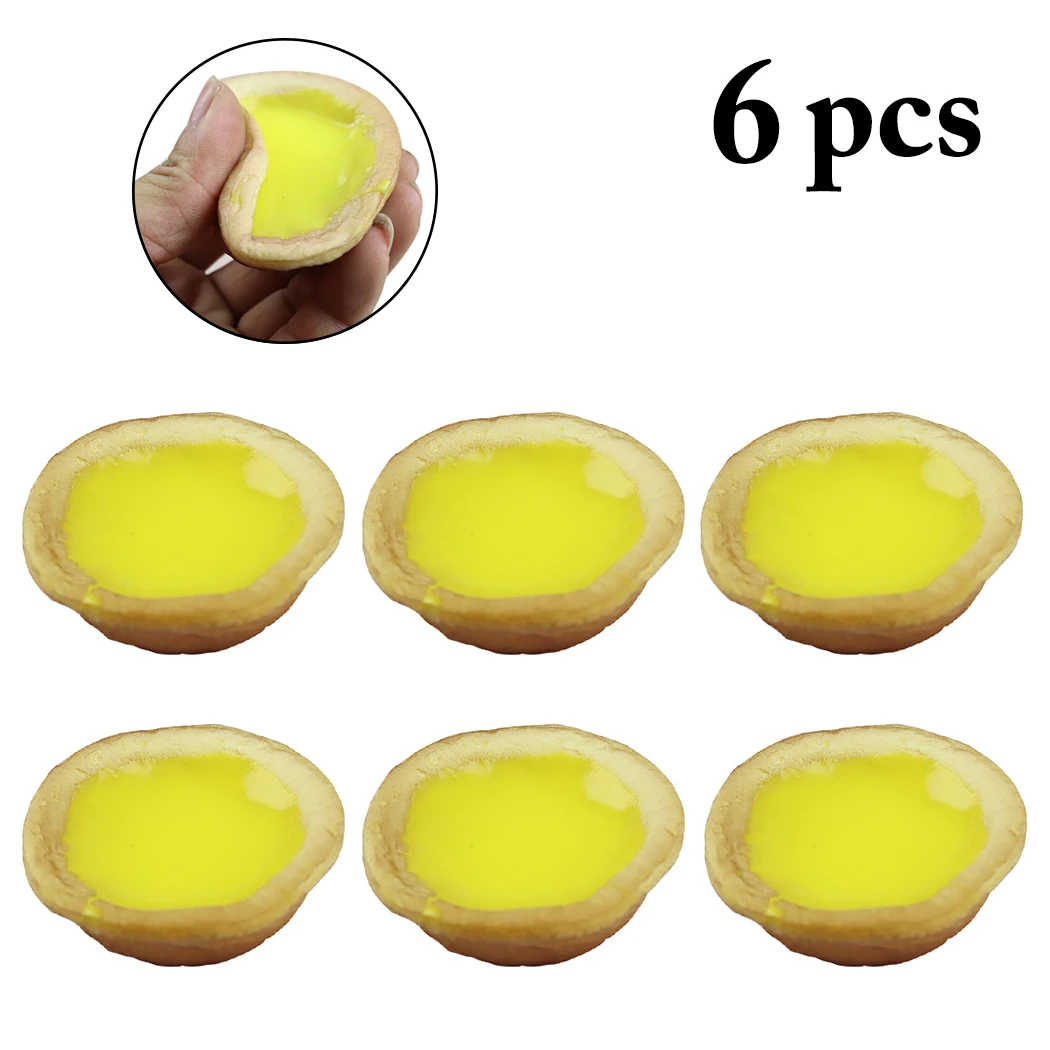

6pcs Artificial Food Simulation Food Egg Tart Fake Food Wedding Home Party Decor Window Display Model Photography Prop
