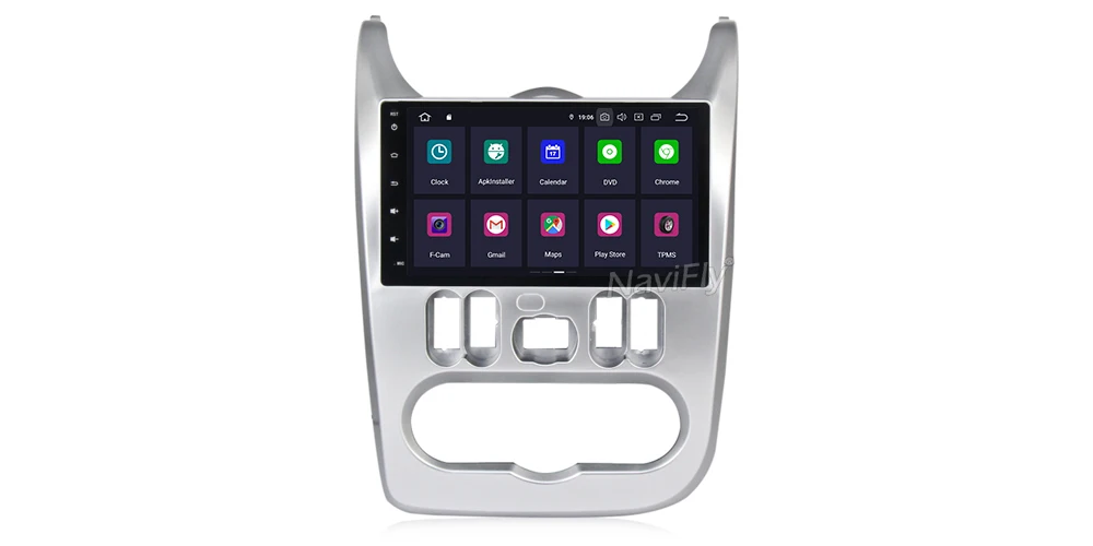 NaviFly Android 9,0 автомобильный радиоприемник gps навигация для Renault Logan I Sandero Lada Lergus Dacia Duster 9 дюймов 1024*600 HD wifi BT, RDS