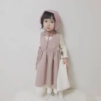 

Girl Dress 2020 Toddler Kid Baby Girl Cotton Linen Solid Color Dress Children Girl Sleeveless Cute Dress Size 1-6Y