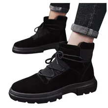 SAGACE/зимние мужские ботинки из спилка высокого качества; теплая удобная обувь; кружевные уличные ботинки; рабочие ботинки для пустыни