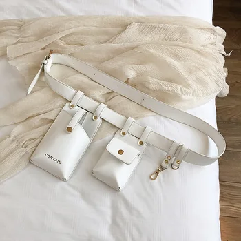 

Women Waist Bag Fashion Leather Waist Belt Bag Crossbody Chest Bags Girl Fanny Pack Small Phone Pack shoulder strap Packs