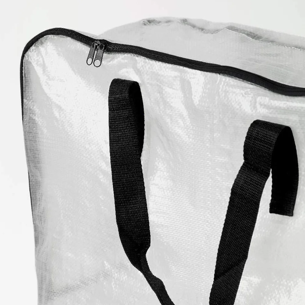 Пыленепроницаемая плетеная сумка на молнии для общежития из полипропилена с защитой от моли большая емкость Защитная прозрачная сумка с ремешком на ручке стеганая сумка для хранения