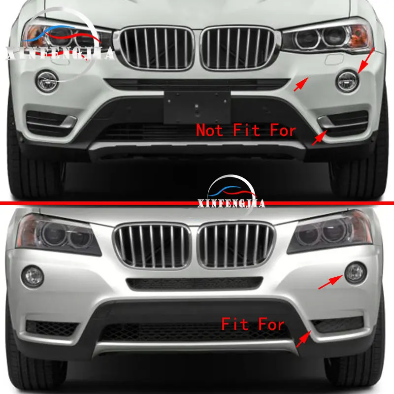 Подходит для BMW X3 F25 11-14 2 шт. Хром передний верхний противотуманный светильник лампа Dec крышка отделка