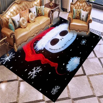 

3D Print Happy Halloween Carpet The Nightmare Before Christmas Rug For Kids Adults Floor Carpet Kitchen Doorway Carpet Home Mat
