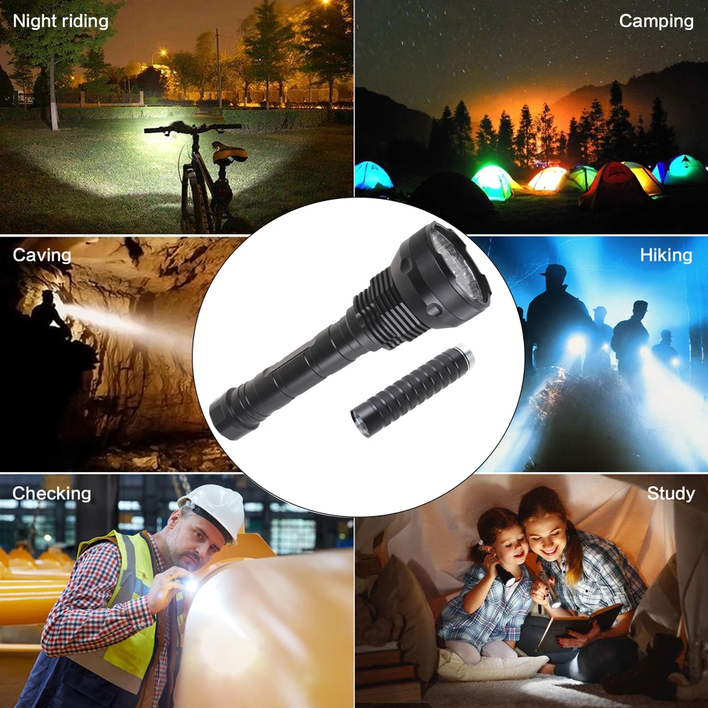  The brightest in the world T6*24 Waterproof LED Flashlight 5 Modes LED Torch Tactical Flashlight Li - 4000106375519
