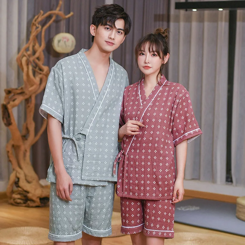

2019 New Style Summer Tracksuit like Double Layer Cotton Yarn Bath Moisture-wicking Clothing Couples SAP Top Grade Clubhouse Men