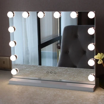 Retail Frameless Vanity Mirror with Light Hollywood Makeup Lighted Mirror 3 color Light Cosmetic Mirror Adjustable Touch Screen frameless vanity mirror with light hollywood makeup lighted mirror 3color light cosmetic mirror adjustable touch screen 58 46cm