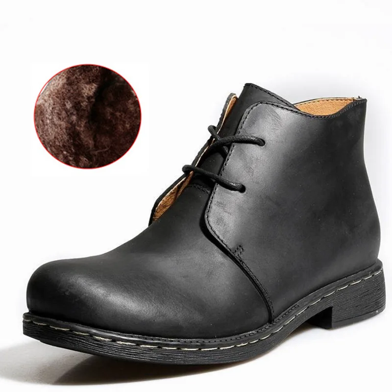 

Autumn and winter new Men's Martin Boots Plus velvet to keep warm, high-top lace fashion shoes large size 38-47