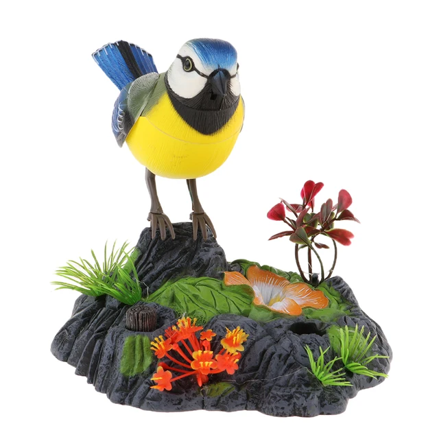 Chirping Bird Toys Colorful Sound Activated Simulated Singing Sparrow Bird Christmas Home Ornament 5