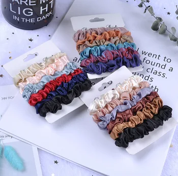 

Amazon INS New Style Flannel Large Intestine Ring Set Printed Fabric Headband Hair Band Set Women's Hair Accessories Headdress