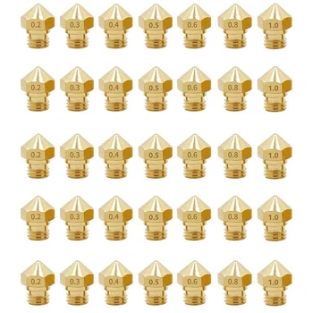 

35Pcs 3D Printer Extruder Accessories MK10 Threaded Brass Nozzle 1.75/0.4mm MK10 Nozzle