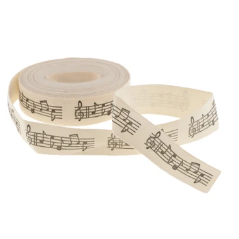 

15mm Musical Note Sign Cotton Ribbon Belt Gift Cake Boutique Trim 5 Yard