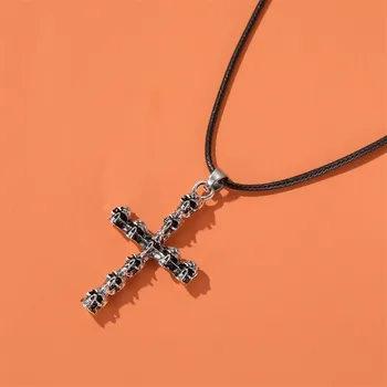 

Halloween Necklace Female Necklaces Skull Cross Pendant Ladies High Quality Jewellery Lady Jewelry Trend Vintage Alloy Collier