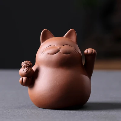 C Фиолетовый; песок Lucky Cat tea Pet Home чайный набор кунг-фу чайная церемония аксессуары креативный чайный столик маленькие украшения чайная посуда - Цвет: C