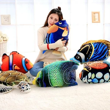 

Plush Animal Stuffed Animals Baby Cognition Stuffed Toys Sea Turtle Tropical Fish Kids Cuddle Pillow Gift 45-65cm TZP015