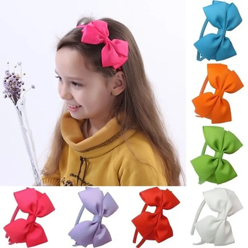 

Bow Hairband with Satin Hoops Handmade Solid Ribbon HeadbandsKids' Daily Life Head Hoop Fashion Headwear Girl Hair Accessories