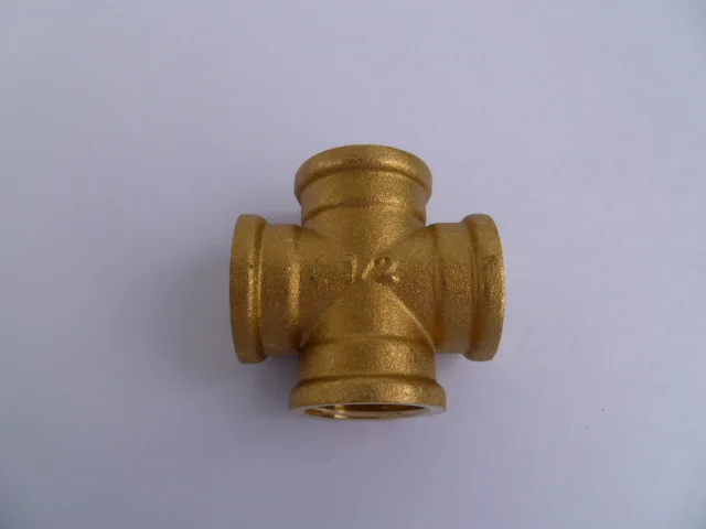 

Thick Copper Fourway Pipe 4 Points DN15 Internal Thread Joint Copper Parts Internal Thread Cross Stone Pipe Fitting